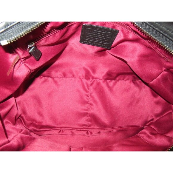 COACH PARK Quilted Turn Lock Color Block Suede & Leather Tote Satchel F24968 - Picture 5 of 13